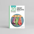 Book cover for 'All-New 20 to Make Crochet Dishcloths' by Lynne Rowe, published by Search Press, featuring a circular photo of three colourful crocheted dishcloths hanging on a wooden rack.