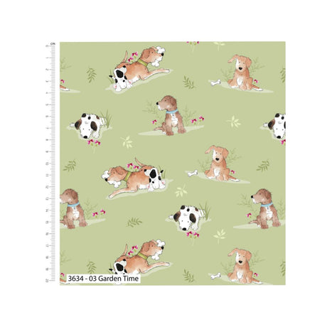 A Dogs Life Fabric Garden Time