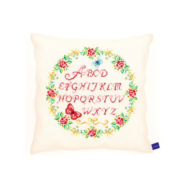Alphabet and Roses Cushion Cross Stitch Kit