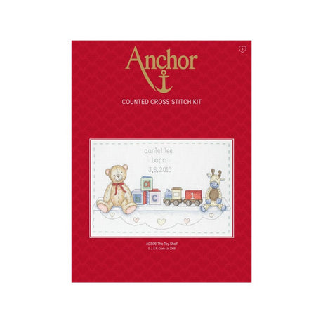 Anchor Birth Sampler Toy Shelf Cross Stitch Kit