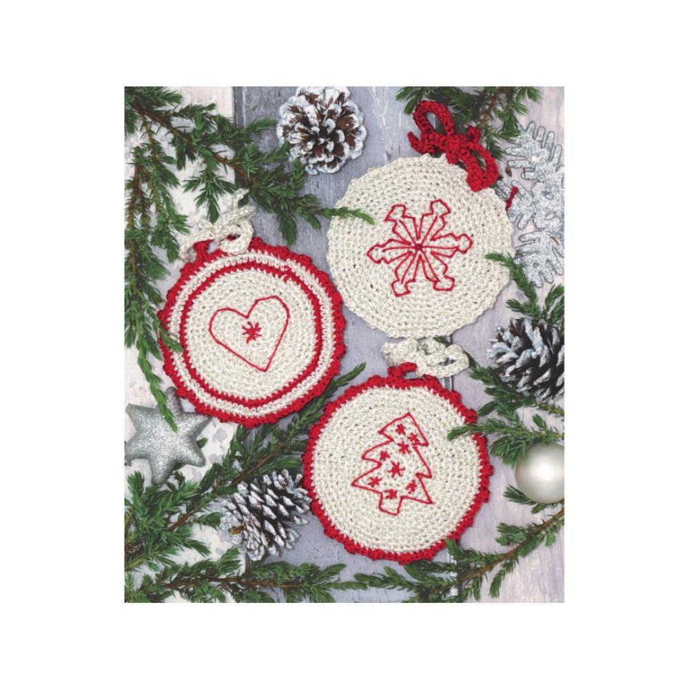 Anchor Circle Crochet Christmas Decorations Red