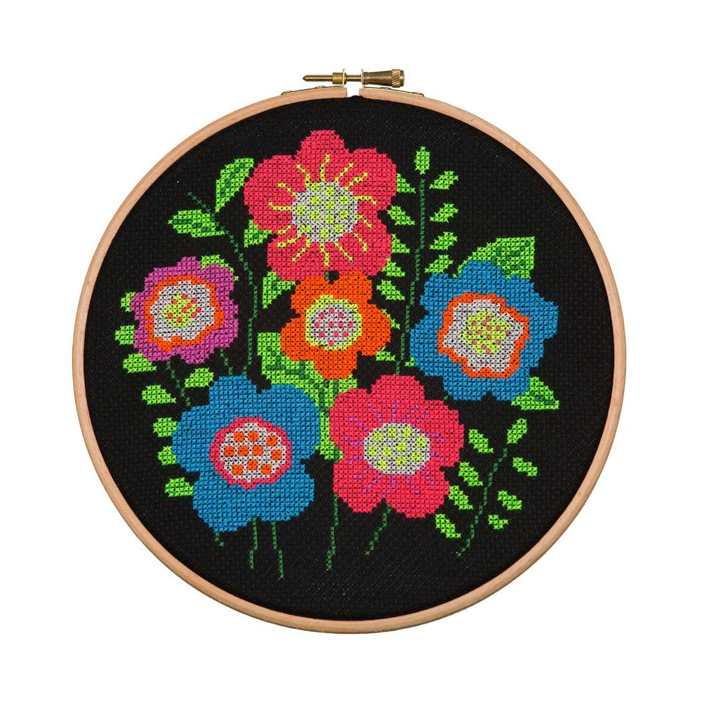 Anchor Cross Stitch Kit Neon Bold Floral