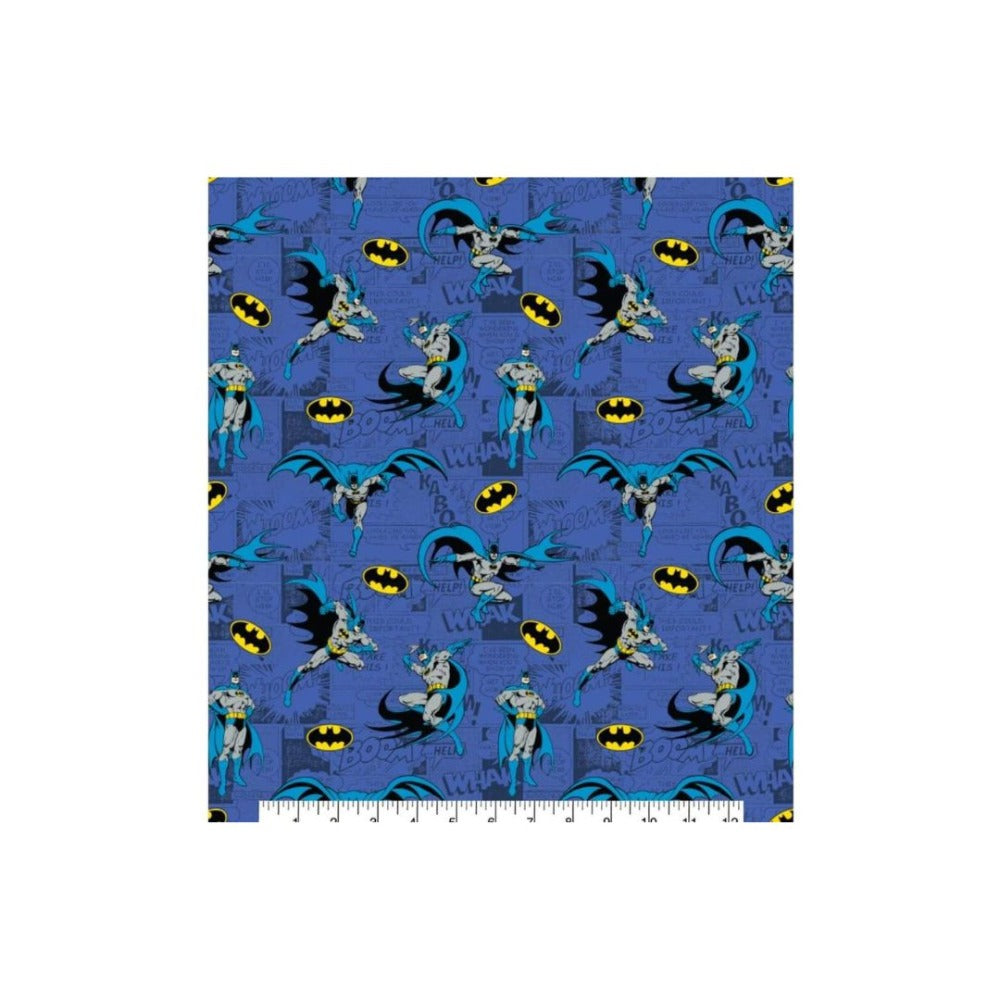 Batman Comic Blue Fabric