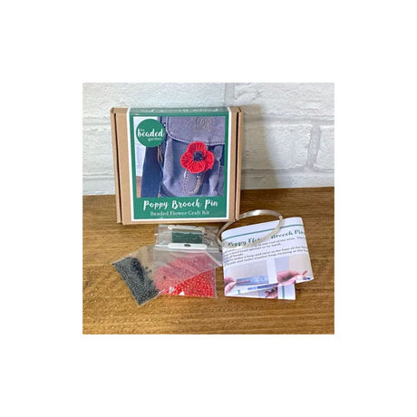 Beaded Poppy Brooch Kit Contents