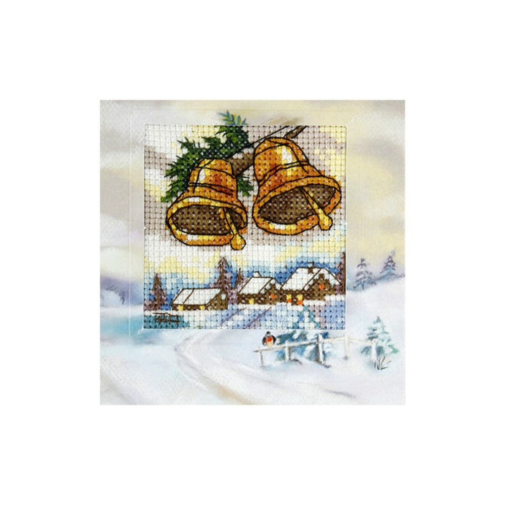 Bells Christmas Cross Stitch Card
