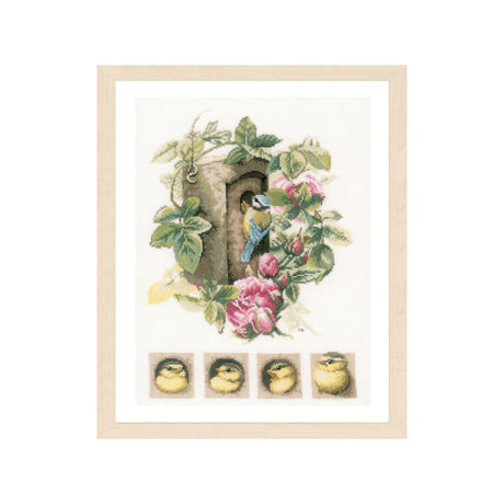 Birdhouse with Roses Cross Stitch Kit