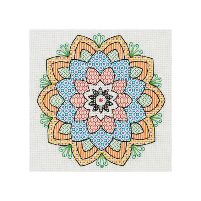 Blackwork Mandala Cross Stitch Kit