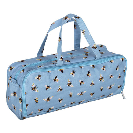 Blue Bee Knitting Bag with Needle Storage