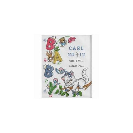 Carl Birth Sampler Counted Cross Stitch Kit