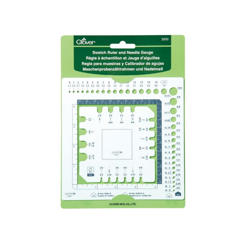 Clover Swatch Ruler and Needle Gauge – Wool n Stuff