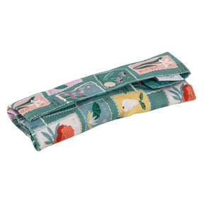 Crochet Case Wrap with Embroidered Stamps Design