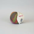 A ball of variegated yarn with stripes of green, orange, pink, and purple, wrapped with a white paper label that reads 'FESTIVAL' and shows the 'Cygnet Yarn' logo, set against a plain white background.