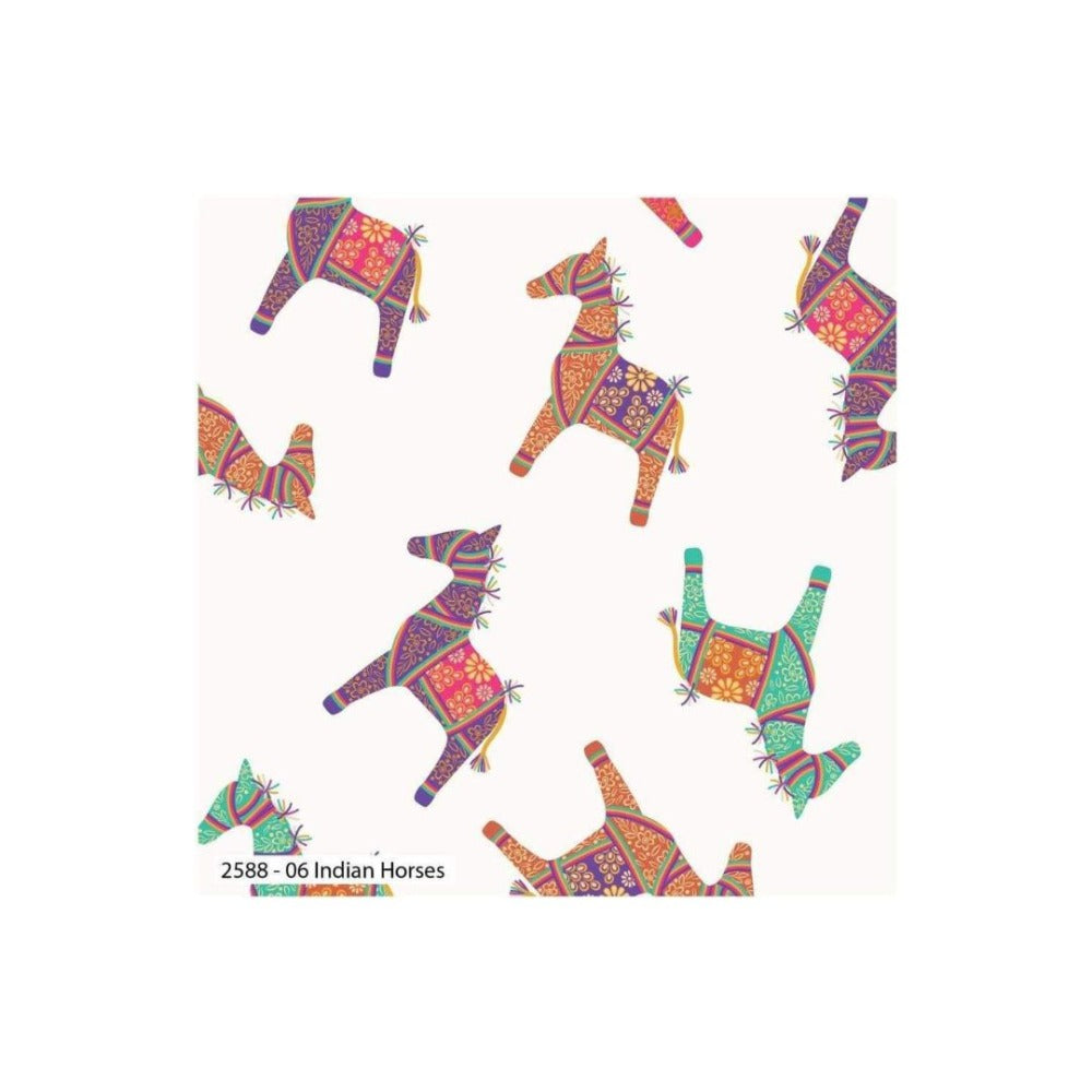 Debbie Shore New Delhi Indian Horses Fabric