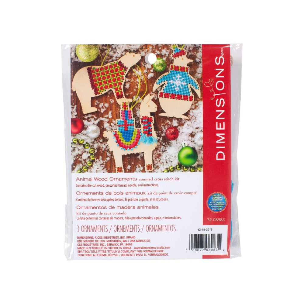 Dimensions Animal Wood Ornaments Cross Stitch Kit