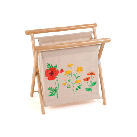 Embroidered Wildflowers Folding Knitting Bag