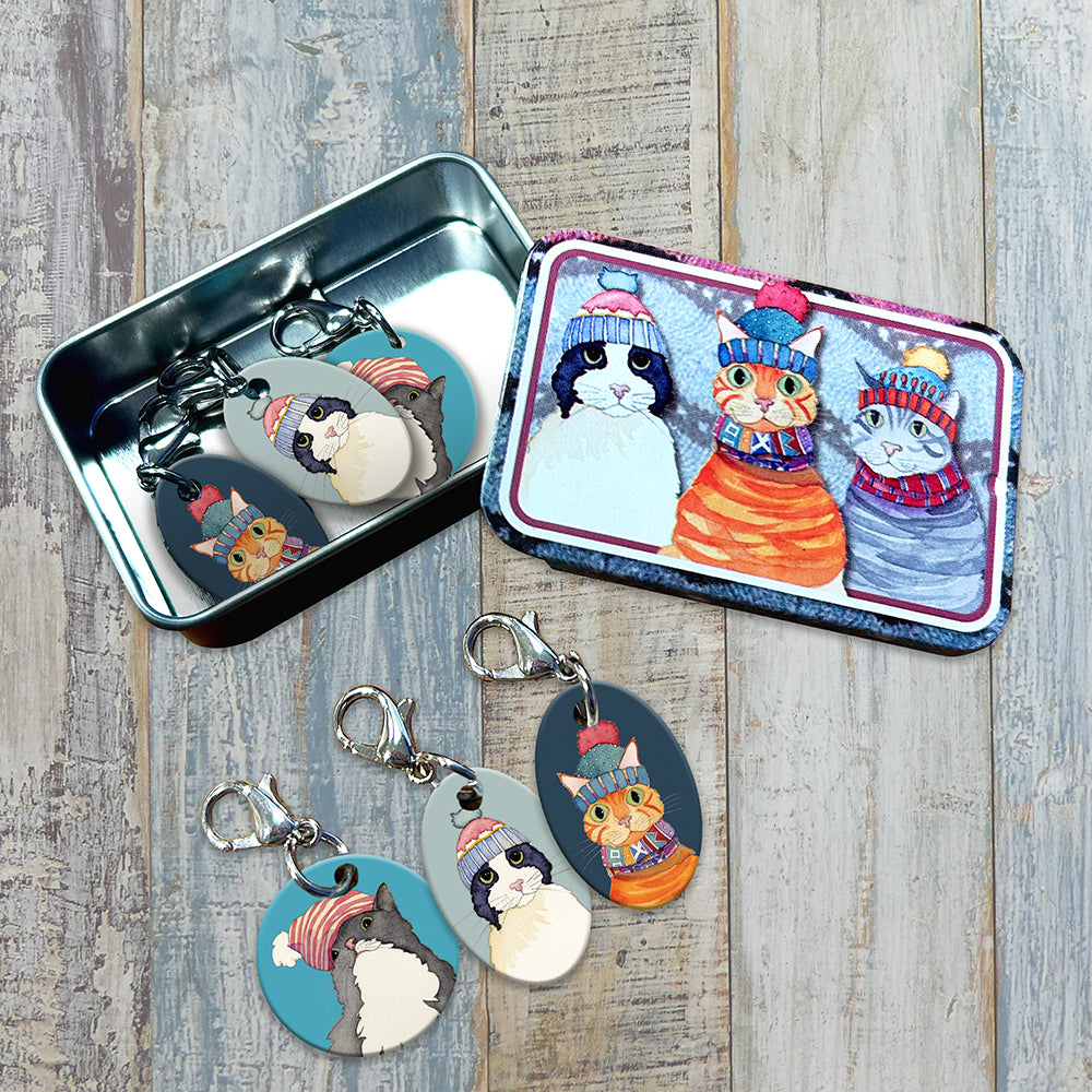 Emma Ball Cats in Hats Crochet Stitch Markers