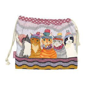 Emma Ball Cats in Hats Drawstring Bag