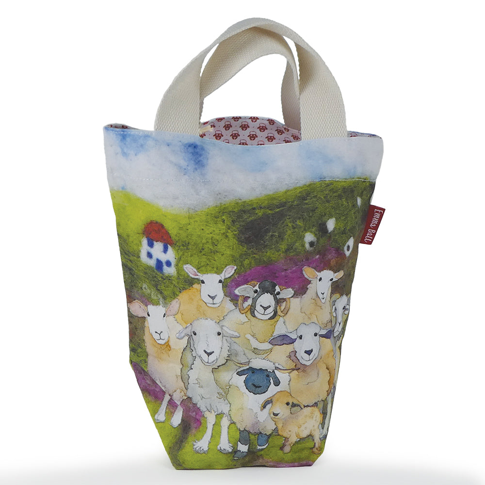 Emma Ball Felted Sheep Small Bucket Bag