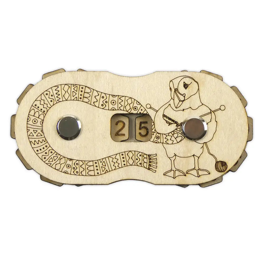 Emma Ball Knitting Puffin Wooden Row Counter