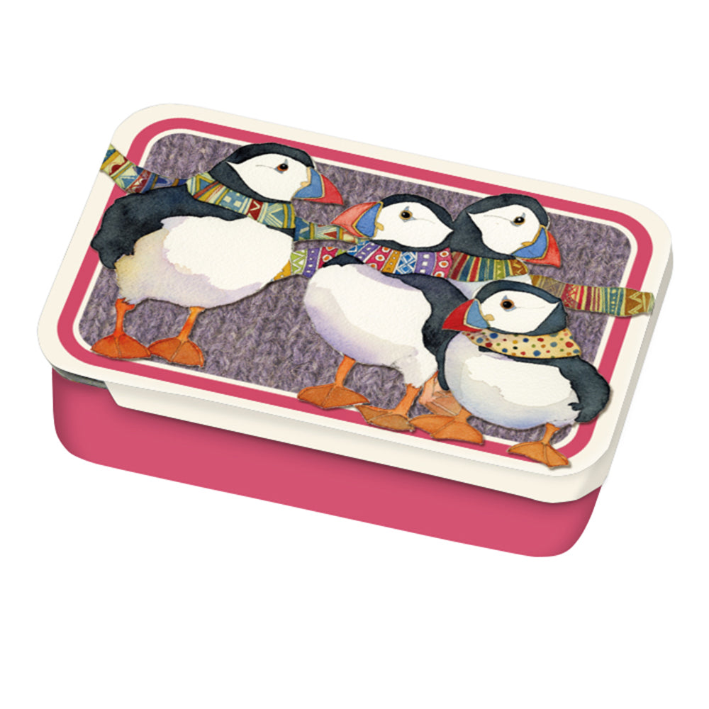 Emma Ball Puffins in Scarves Pocket Tin