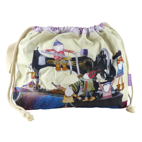 Emma Ball Sewing Gnomes Drawstring Bag