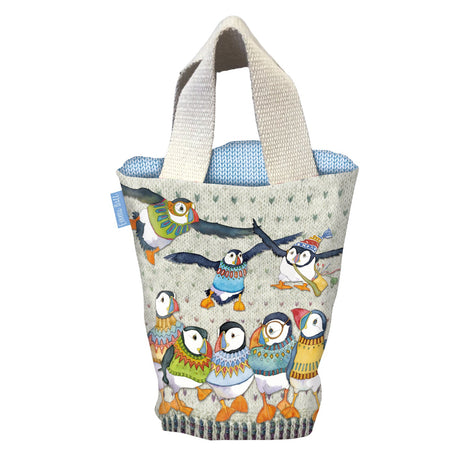 Emma Ball Woolly Puffins Small Bucket Bag