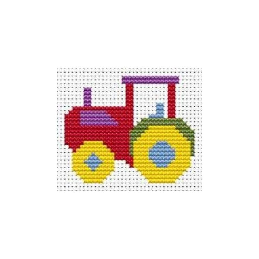 Fat Cat Sew Simple Tractor Cross Stitch Kit