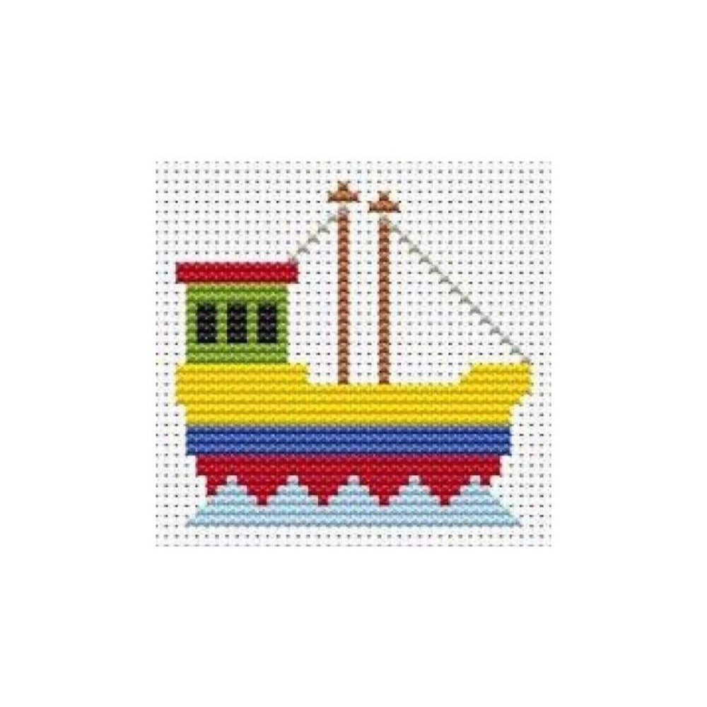 Fat Cat Sew Simple Fishing Boat Cross Stitch Kit