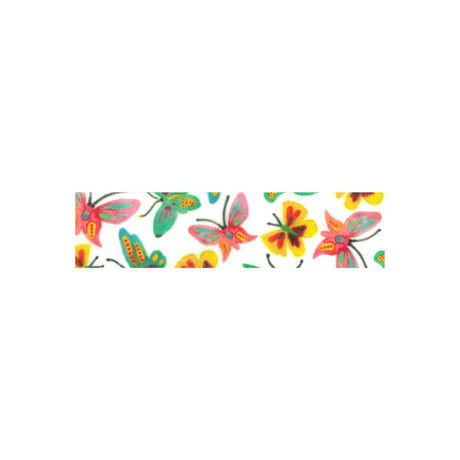 Flutterby Butterfly Ribbon 25 mm White