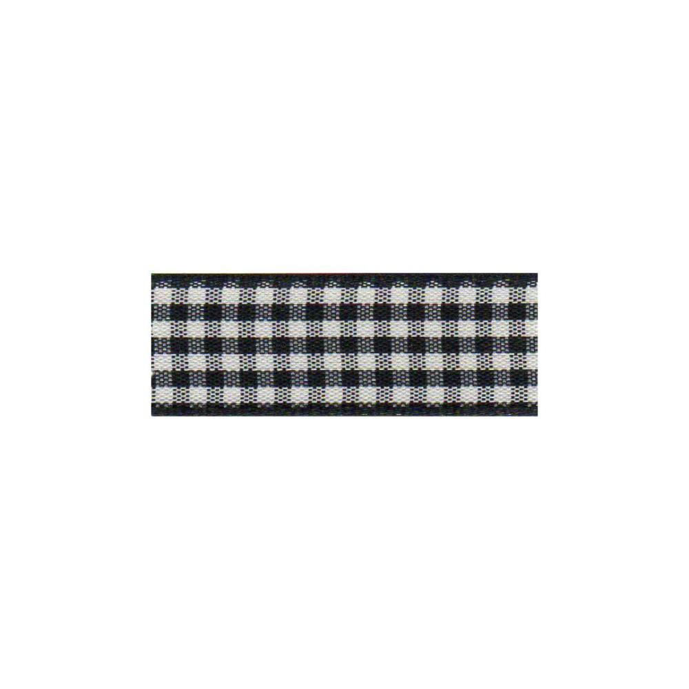 Gingham Ribbon 25 mm Black
