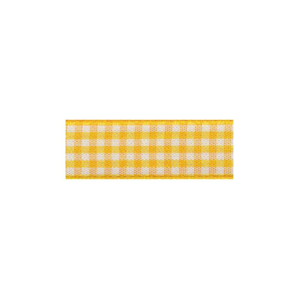 Gingham Ribbon 25 mm Gold