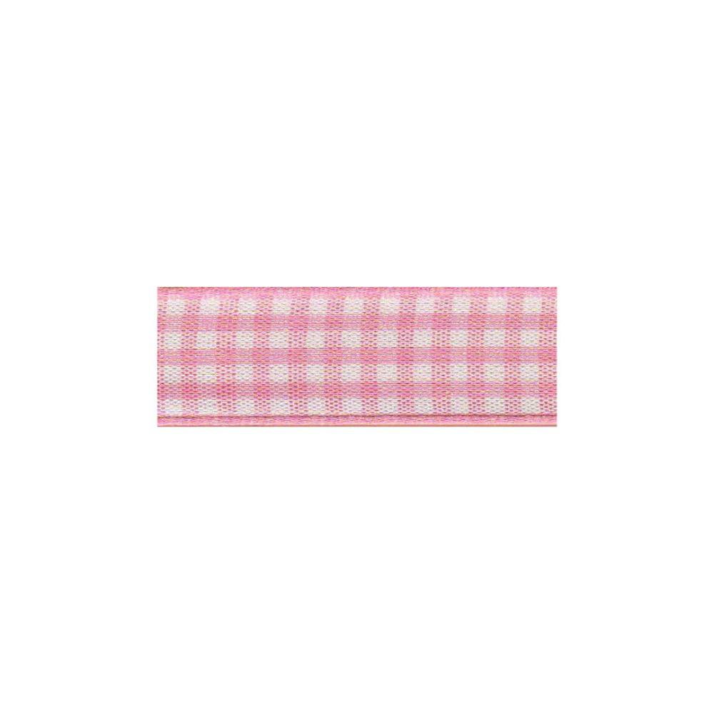 Gingham Ribbon 25 mm Pink