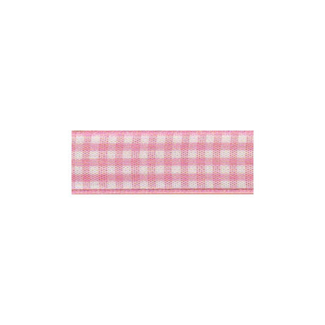 Gingham Ribbon 25 mm Pink