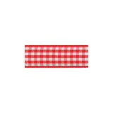 Gingham Ribbon 25 mm Red