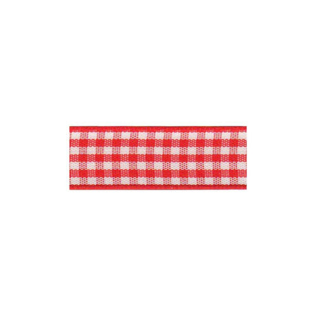 Gingham Ribbon 25 mm Red