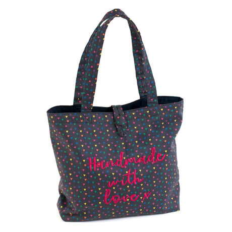 Handmade with Love Heart Tote Bag