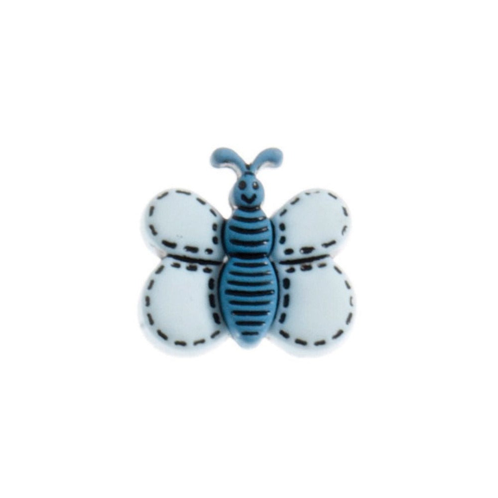 Hemline Butterfly Buttons Blue