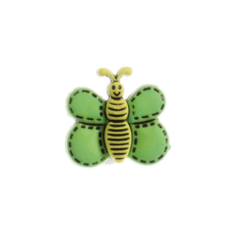 Hemline Butterfly Buttons Green