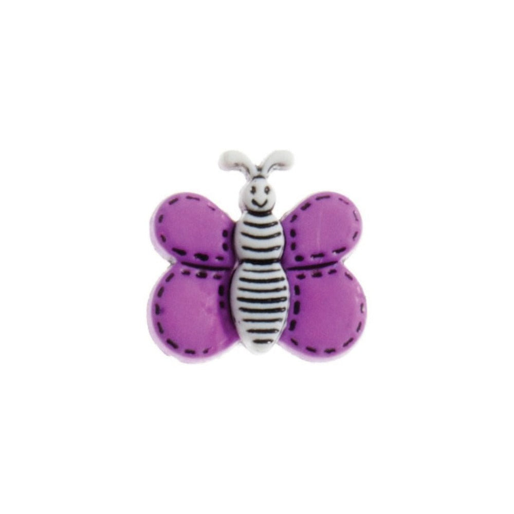 Hemline Butterfly Buttons Pink Purple