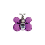 Hemline Butterfly Buttons Pink Purple