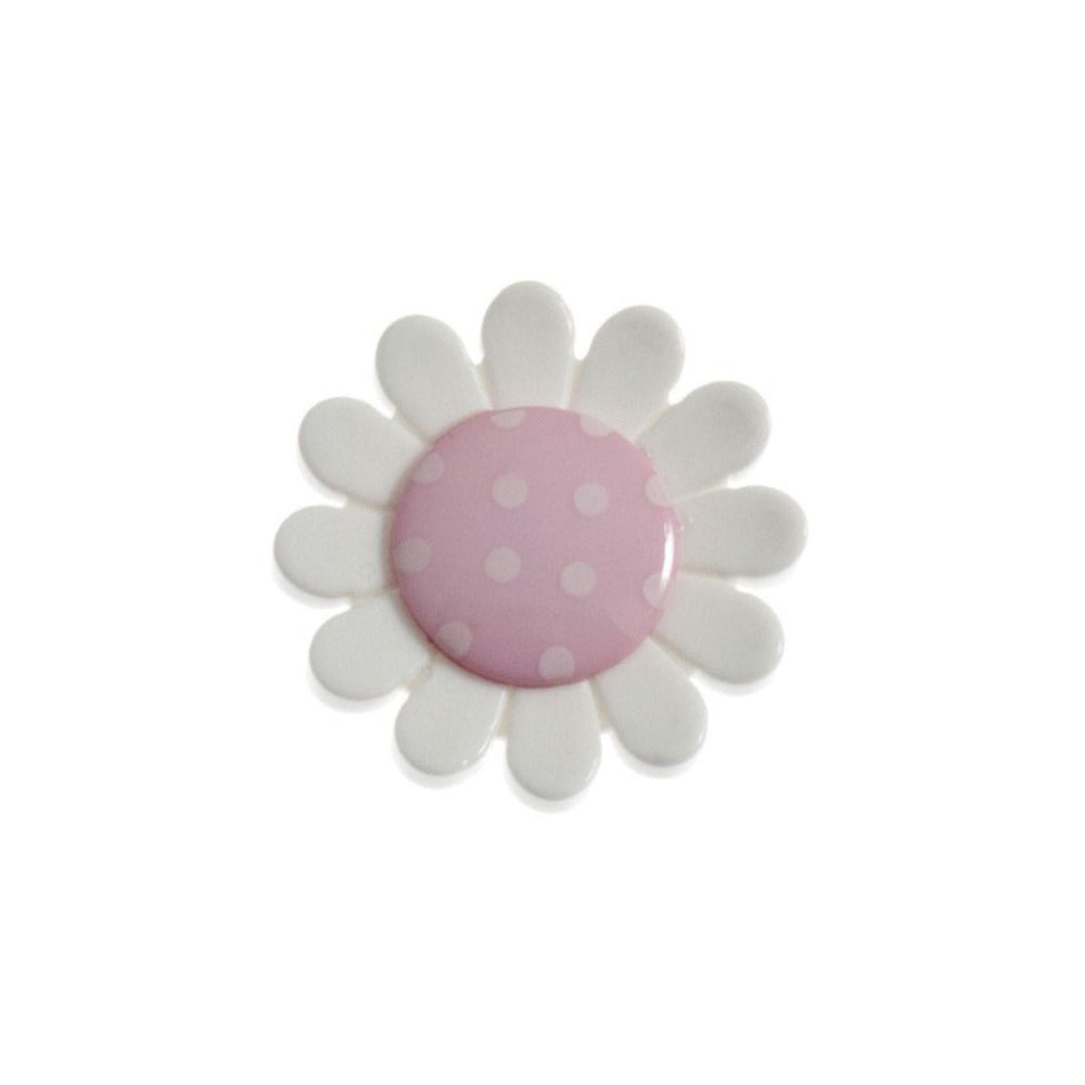 Hemline Daisy Button Pink