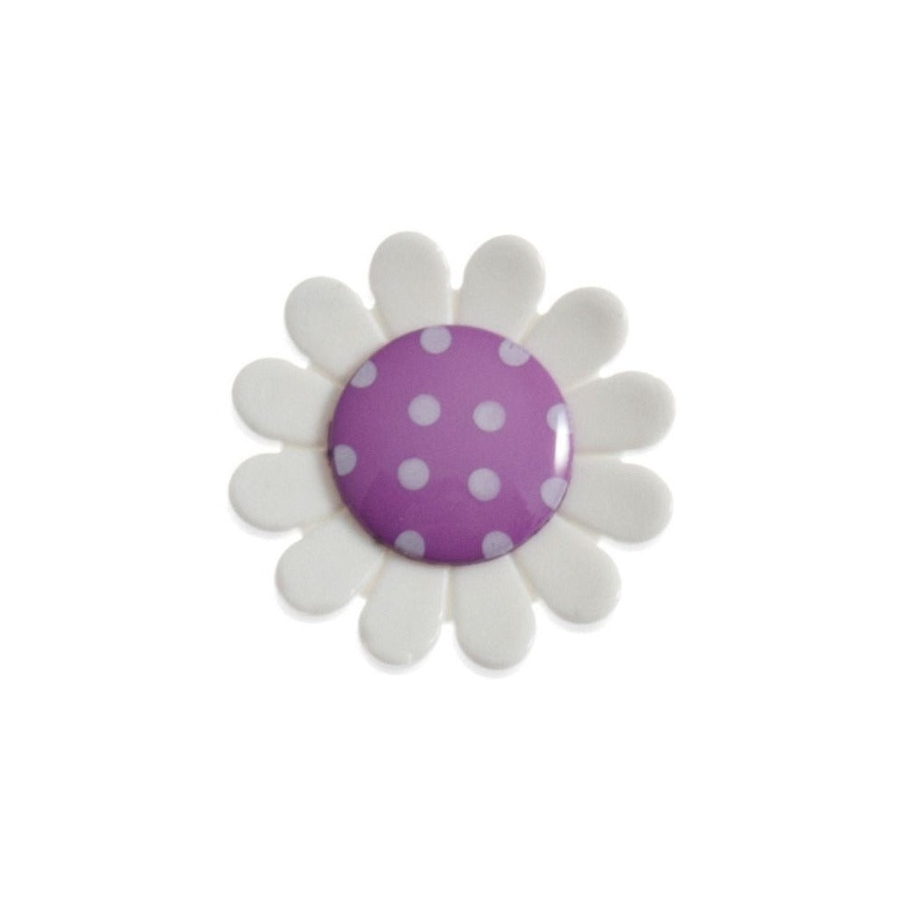 Hemline Daisy Button Purple