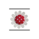Hemline Daisy Button Red