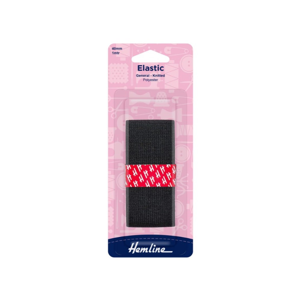 Hemline Elastic 40 mm Black