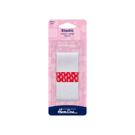 Hemline Elastic 40 mm White