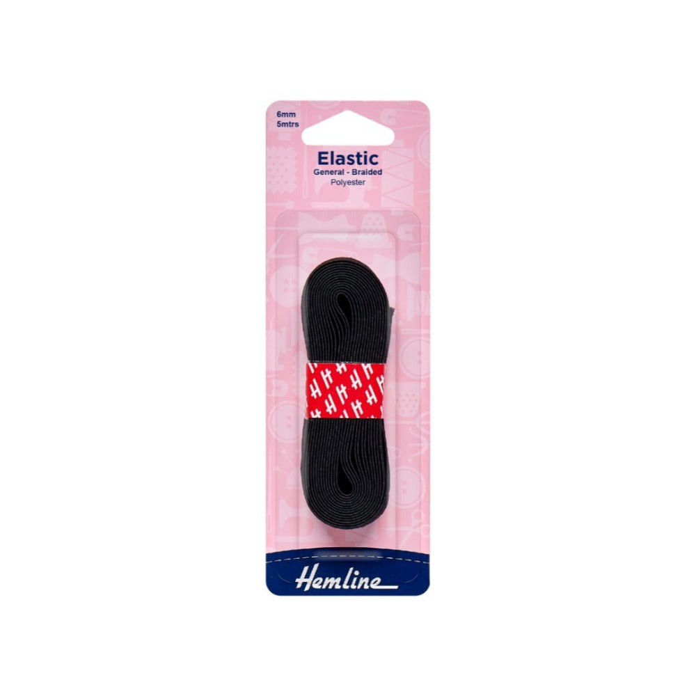 Hemline Elastic 6 mm Black