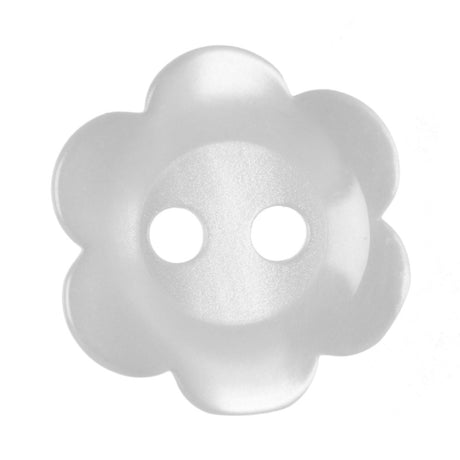 Hemline Flower Shaped Buttons White