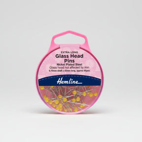 Hemline Glass Headed Pins 45 mm