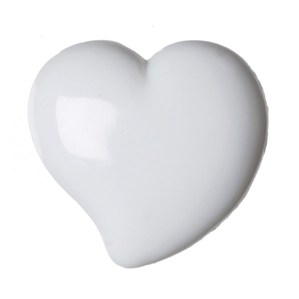 Hemline Heart Buttons White