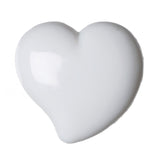 Hemline Heart Buttons White